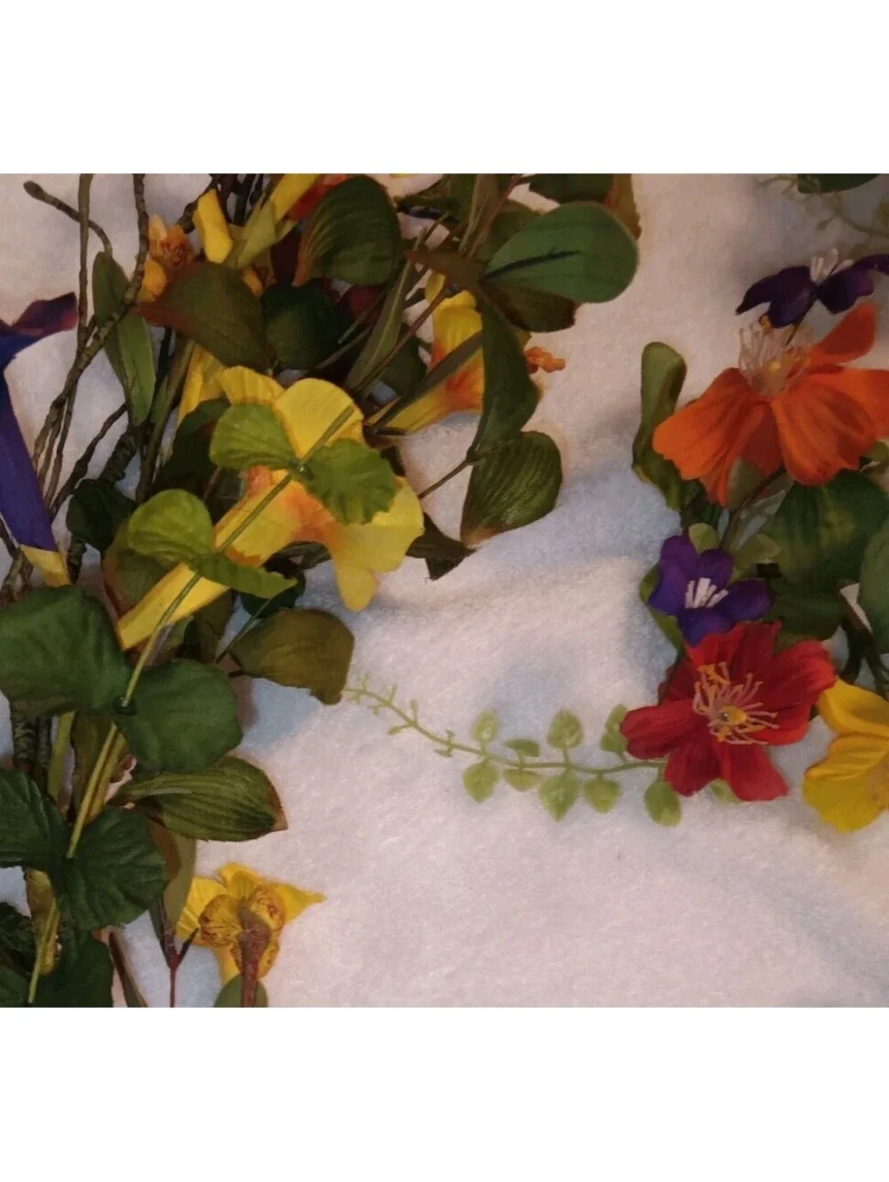 5ft Wildflower Garland & 6 Matching Candlestick Rings And 2 Candle Ring Set